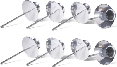 Produktbild von Novaliv 8x Kerzenteller Adventskranz Kerzenpin SILBER Kerzenständer für Stabkerzen Kerzenpick Kerzenhalter für Kränze Kerzentülle Metall Kerzenständer Kerzenpin Adventskranzkerzenhalter