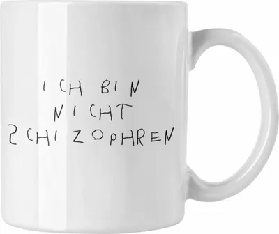 Produktbild von Trendation - Ich Bin Nicht Schizophren Creepy Tasse Geschenk Halloween (Weiß)