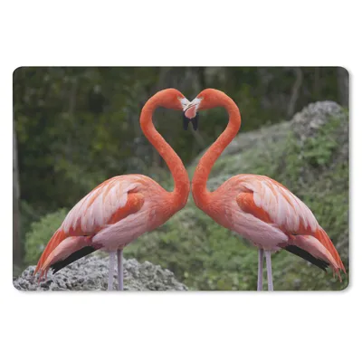 Produktbild von MuchoWow® Mauspad Mousepad Zwei Flamingos bilden mit ihren Hälsen ein Herz 27x18 cm - Mousepads - Maus Mat - Pad - Mausunterlage - Büroartikel - Desk Matten