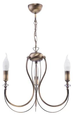 Produktbild von JUPITER Kronleuchter MELANI 1633 Klassischer Stil 3-flammig E14 Altgold Stahl Hängeleuchte Deckenleuchte für Wohnzimmer Esszimmer