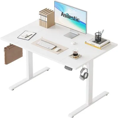 Zdjęcie produktu dla Stół elektrycznie regulowany pod względem wysokości, 120x80 cm, stół do pracy stojącej i siedzącej z funkcją zapamiętywania ustawień