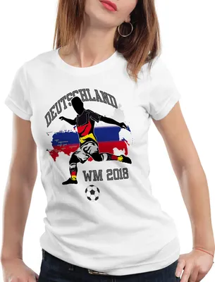 Produktbild von style3 WM 2021 2022 Deutschland Damen T-Shirt Fußball Weltmeisterschaft Trikot Germany, Farbe:Weiß, Größe:XL