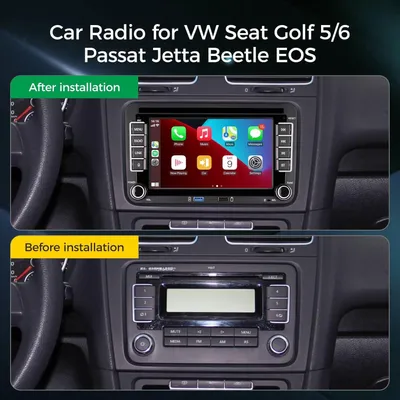 Image de Autoradio, système plug-and-play, compatible avec VW Golf 5 6, Passat, Polo, modèle rcd330, avec CarPlay sans fil, Android Auto, Bluetooth et radio (son DSP)