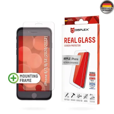 Obrázok produktu pre Displex 01252, Apple, iPhone 6/ iPhone 7/ iPhone 8/ iPhone SE (2020/2022), Suché aplikovanie, Odolné proti nárazu, Odolné proti poškriabaniu, Prachuodolný, Priehľadná, 1 kusov