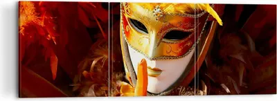 Produktbild von Bild auf Leinwand - Leinwandbild - Venezianische Maske bunt Karneval - 120x40cm - Wand Bild - Wanddeko - Leinwanddruck - Bilder - Kunstdruck - Leinwand bilder - Wandkunst - CA120x40-0420