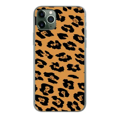 Produktbild von MuchoWow® Handyhülle Schutzhülle Hülle für iPhone 11 Pro Max Pantherdruck - Orange - Schwarz Silikon Softcase Handy Hülle - Schutz