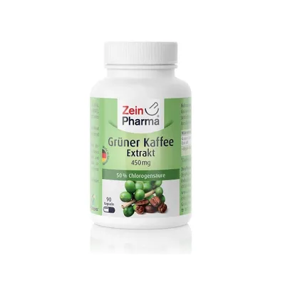 Obrázek produktu pro Zein Pharma zelená káva, extrakt, 450 mg, 90 kapslí 13754