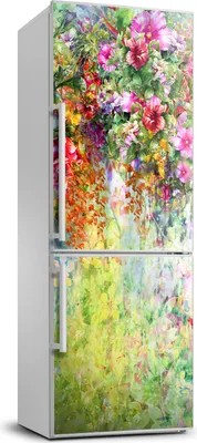 Produktbild von Tulup Kühlschrankdekoration - 70x190 cm - Aufkleber auf dem Kühlschrank - Blumen