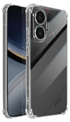 Produktbild von Avizar, Silikon Hülle für Xiaomi Poco F7 mit verstärkten Bumper Ecken, Transparent