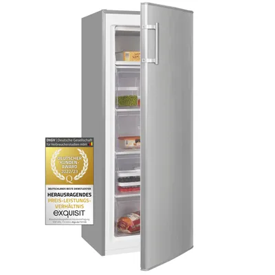Produktbild von Exquisit Gefrierschrank GS230-H-040E inoxlook | 168 l Nutzinhalt | 4* Gefrieren | Wechselbarer Türanschlag