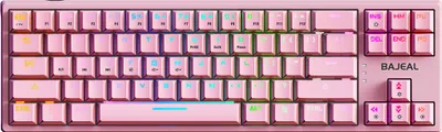 Produktbild von BAJEAL K71 Kabelgebundene mechanische Tastatur, 71-Tasten-Gaming-Tastatur | RGB-Beleuchtungseffekt | steckbares Typ-C-Datenkabel | grüner Schalter, Rosa