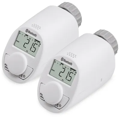 Produktbild von Heizkörper-Thermostatkopf EQIVA mit Bluetooth, 2 Stück