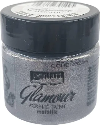 Produktbild von Glamour Acrylfarbe - PENTART - Metallic Platin 50ml