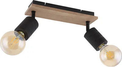 Produktbild von Deckenleuchte, beweglich, Holz, schwarz matt, braun, L 31 cm