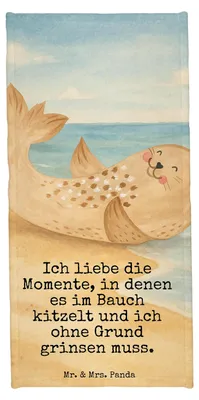 Produktbild von Mr. & Mrs. Panda Strandtuch Robbe Liegen Design - Gelb Pastell - Geschenk, Meerestier, Duschhandtuch, Reisehandtuch, Lachen, Badhandtuch, Badehandtuch, Nordsee, Ostsee