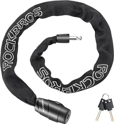 Produktbild von ROCKBROS Fahrradschloss 95cm Fahrrad Kettenschloss mit 2 Schlüssel Schwarz