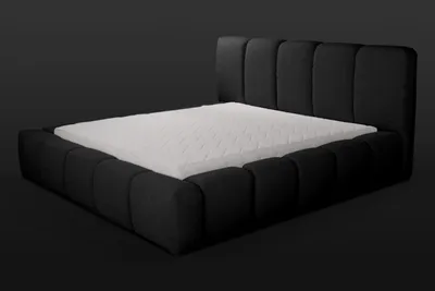 Produktbild von Bett Schwarzes Doppelbett Schlafzimmer Holzmöbel Design Polstermöbel Stoff
