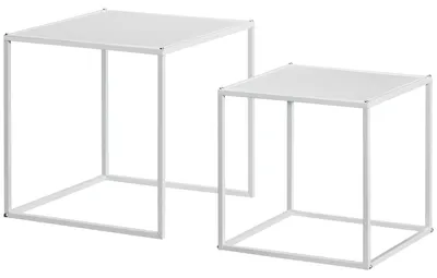 Produktbild von HOMCOM 2er-Set Couchtisch, Eckiger Beistelltisch, Kaffeetisch mit Stahlgestell