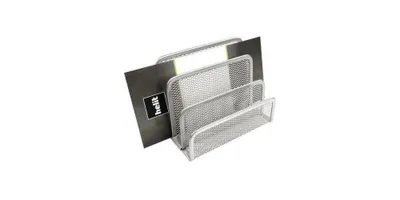 Produktbild von helit Briefständer Mesh H2518300 14x7x9,7cm 3Fächer Metall silber