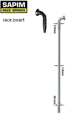Produktbild von Sapim Race Inox J-bend Speiche Schwarz 294 mm Schwarz 294 mm