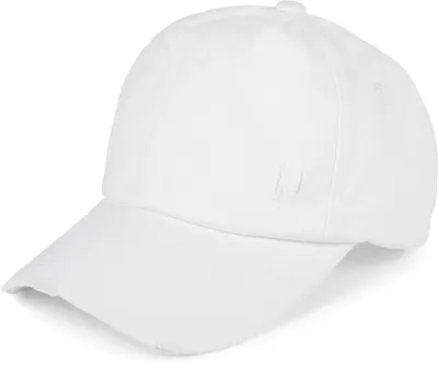 Produktbild von styleBREAKER Damen Ponytail Baseball Cap im Destroyed Used Look | Einfarbiges Sommer Cap mit Klettverschluss und Kreuzband | Verstellbare Schildkappe aus Baumwolle