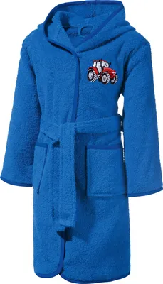 Produktbild von Erwin Müller Kinder-Bademantel mit Kapuze blau 122 / 128