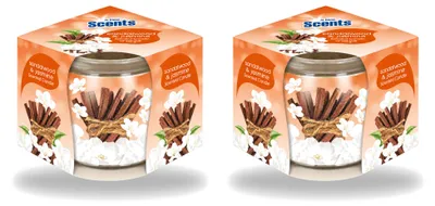 Obrázok produktu pre 2 x Aróma sviečka "At Home Scents" s vôňou santalového dreva a jazmínu, 70 g - výhodný balík - 2 kusy