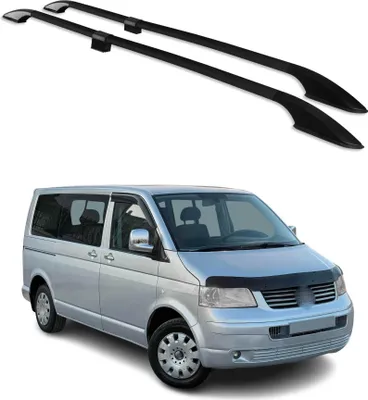Zdjęcie produktu dla Relingi dachowe Uchwyt relingów do VW T5 T6 2003-2025 L1 krótki aluminiowy czarny 2x