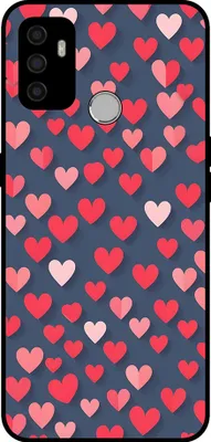 Image de Smartphonica Phone Case Suitable for
  Oppo A32 / A33 / A53 / A53s avec impression de coeurs roses et rouges - Coque arrière en TPU
  Coque avec motifs de cœurs roses et rouges