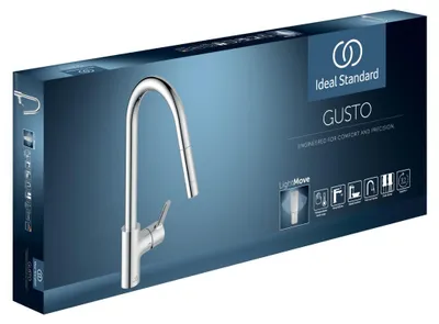 Productafbeelding van Keukenmengkraan GUSTO 2F met douchekop, uitval 241mm, chroom