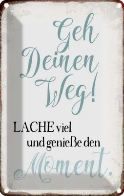 Produktbild von vianmo Blechschild 18x12 cm geh deinen Weg genieße Moment Dekoration Spruch Zitat