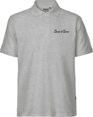 Produktbild von Huuraa Herren Polo Shirt Queen & Queen Krone XXL Sport Grey Bio Baumwolle Fairtrade Poloshirt Geschenkidee