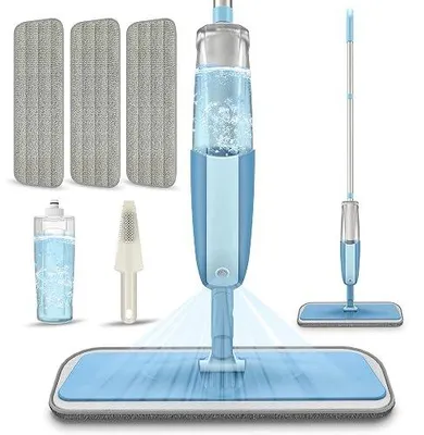 Zdjęcie produktu dla Mop ze spryskiwaczem mikrofibra do czyszczenia podłóg 3 nakładki