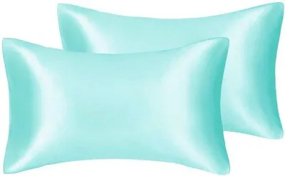 Productafbeelding van Famanu kussenslopen, 40x70 cm, zwart - Set van 2 stuks, zijdezacht voor huid en haar