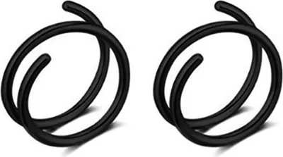 Produktbild von 2 Stück Nasenring, auffälliger, korrosionsbeständiger Edelstahl, stilvoller Piercing-Nasenring, Dekor, Damenschmuck für Frauen-Schwarz