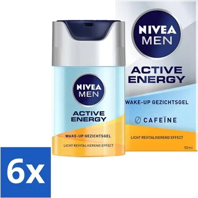 Immagine prodotto di NIVEA MEN Active Energy Wake-Up Gel Viso con Caffeina 50 ml - Confezione risparmio - 6 pezzi