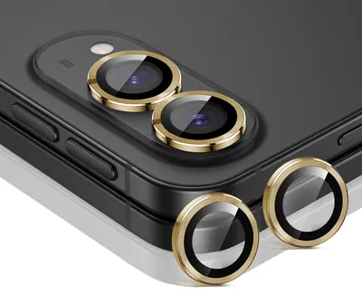 Produktbild von Kamera Linsenschutz Glas Set für Apple iPhone Duo Schutzglas Camera Linse Schutz Panzerfolie 9H Gold