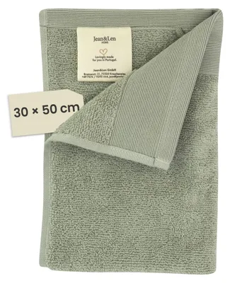 Produktbild von Gästehandtuch Badetuch Handtuch - 30 x 50 cm - Baumwolle - Salbeigrün - GOTS