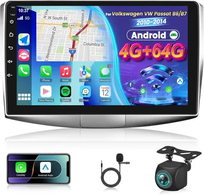 Image de Autoradio Android pour Volkswagen Passat - Écran tactile IPS de 10,1 pouces - WiFi - GPS - 4G+64 Go