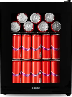 Produktbild von PRIMO PR193BC Getränkekühlschrank - Minibar - Mini Kühlschrank - Glastür - 33L - C - Schwarz