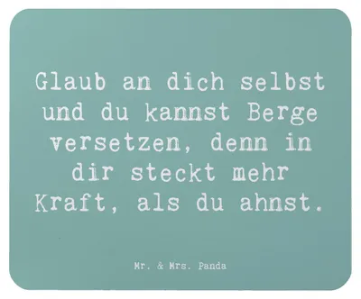 Produktbild von Mr. & Mrs. Panda Mauspad Spruch Selbstvertrauen stärken - Meeresbrise - Geschenk, Vertrauem, Mousepad, Mouse Pad, Inspiration, mausteppich, Potenzial ausschöpfen, laptop