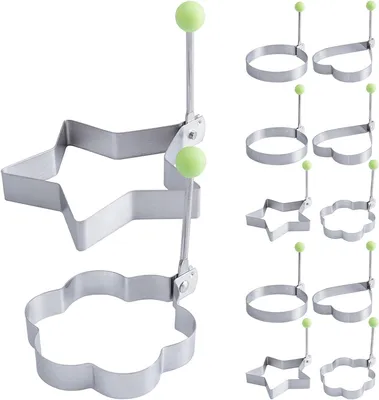 Produktbild von 12-teiliges Set aus Edelstahl für Spiegeleier in verschiedenen Formen