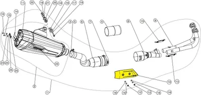 Immagine prodotto di Akrapovic paracalore silenziatore P-HSYA14 in acciaio inox - P-HSYA14