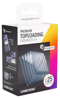 Produktbild von Gamegenic, Premium Toploading Exoshields 35pt, 25 Stück, UV-Schutz, Produktgröße: 76 x 101 mm (3" x 4")