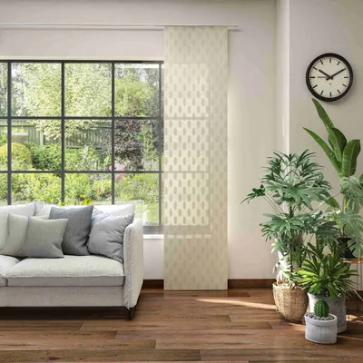 Produktbild von Schiebevorhang Flächenvorhang Liv Leinen Scherli Ovale beige 245x60cm