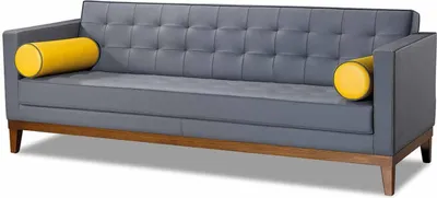 Produktbild von Wohnzimmer 3-Sitzer Sofa Dreisatzsofa Polster Möbel Leder Grau Luxus
