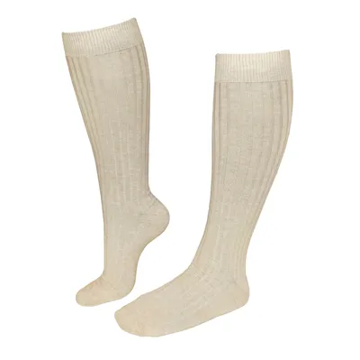 Produktbild von Damen Kniestrümpfe aus Baumwolle Rippe Natur Größe 39-42