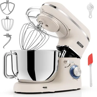 Productafbeelding van Fentic Keukenmachine – 2000W – Keukenrobot - Foodprocessor - 6,2L Mengkom – Incl. extra Accessoires – Beige