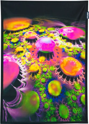 Produktbild von PSYWORK Schwarzlicht Stoffposter Neon "Psy Landscape", 0,5x0,7m