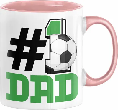 Produktbild von Fußball-Trainer Fußballer Nummer 1 Dad Vater Tasse Geschenk Fußball Papa Geschenkidee Bester Papa Der Welt Vatertag Lustige Geschenkidee (Rosa)